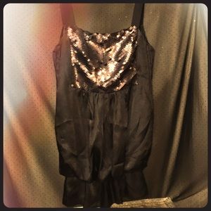 FREELANCE Black Sequin Evening Strapless Top SZ Sm